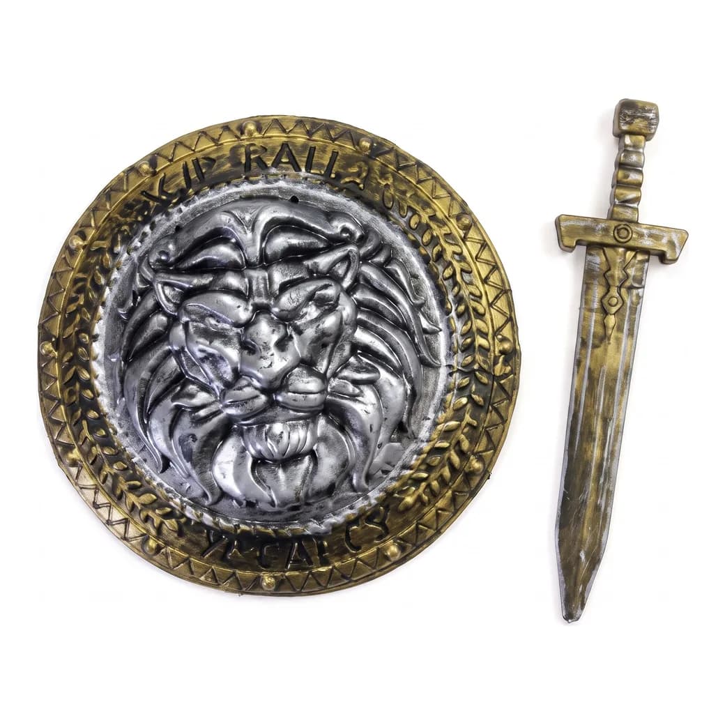 Escudo plástico gladiador con espada