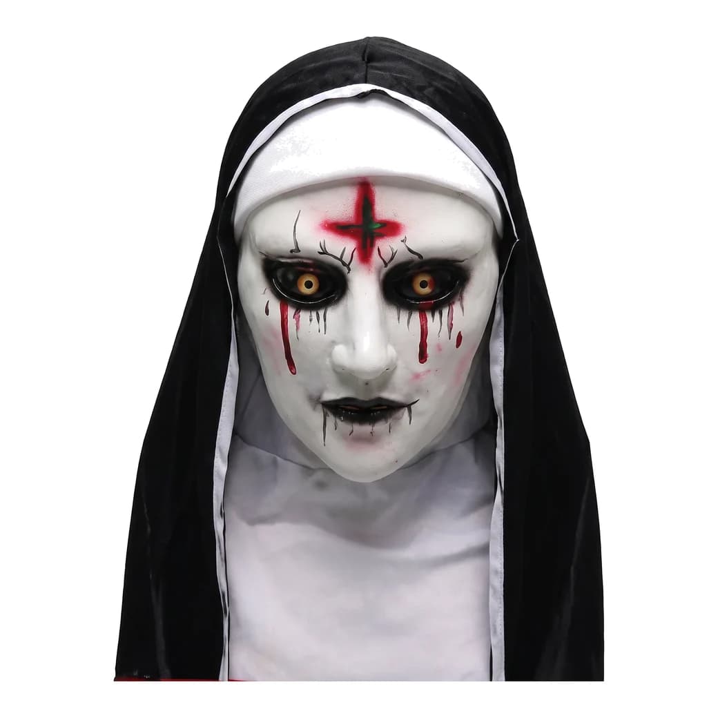 Máscara de látex de monja cruz
