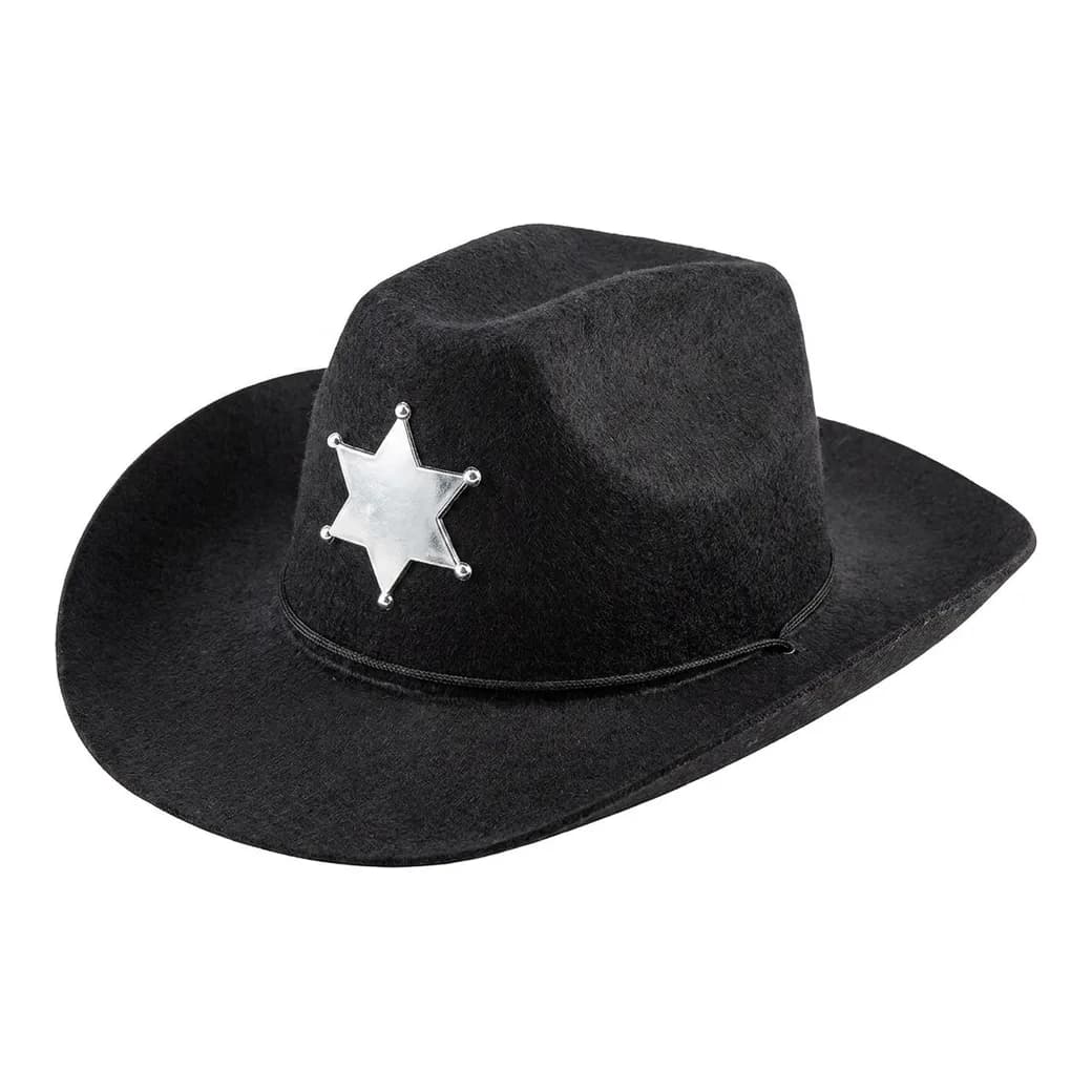 Sombrero vaquero sherif negro